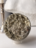 Gold Pyrite Geode Sphere by Pietra Studio Milano
