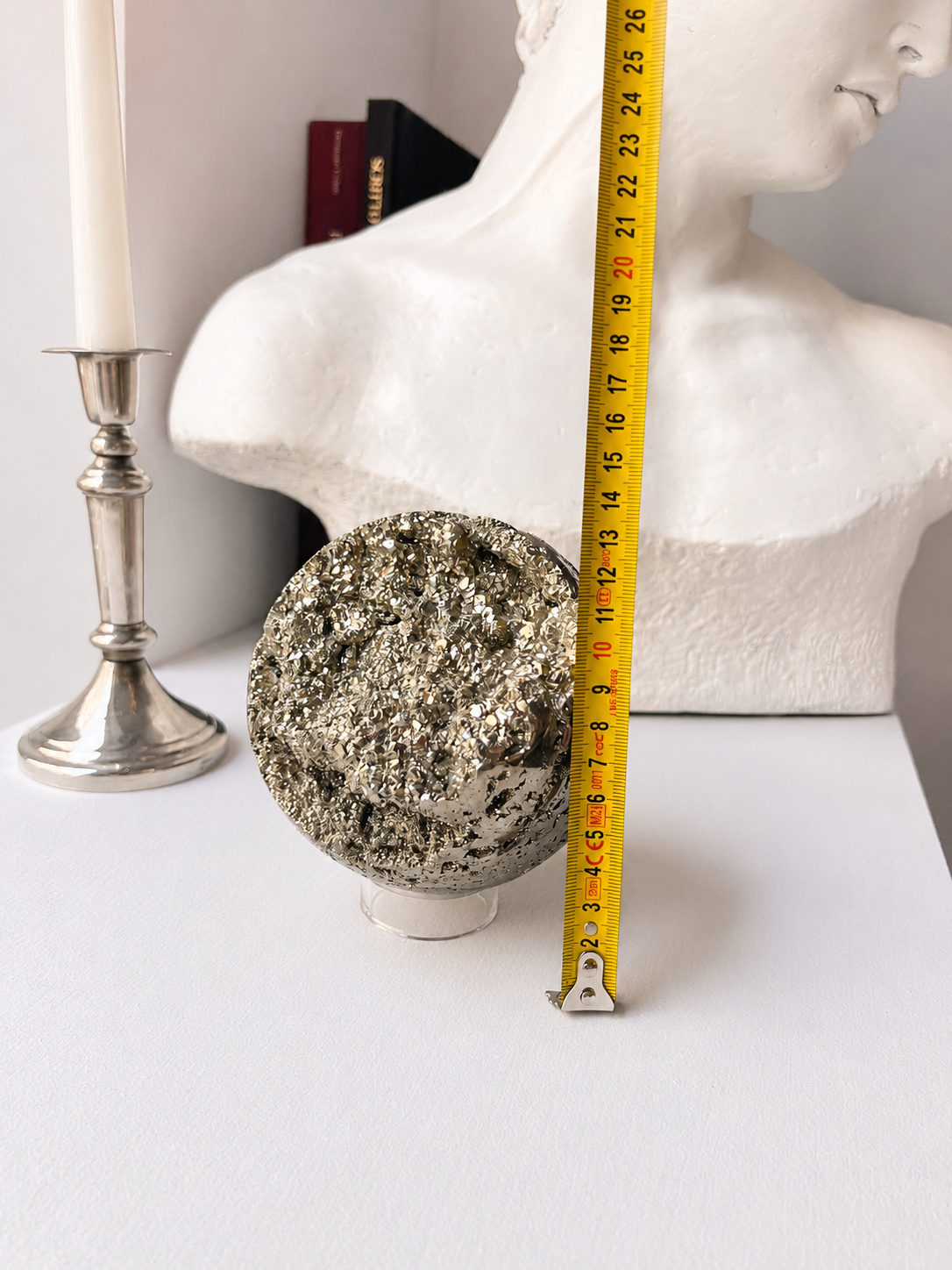 Gold Pyrite Geode Sphere by Pietra Studio Milano