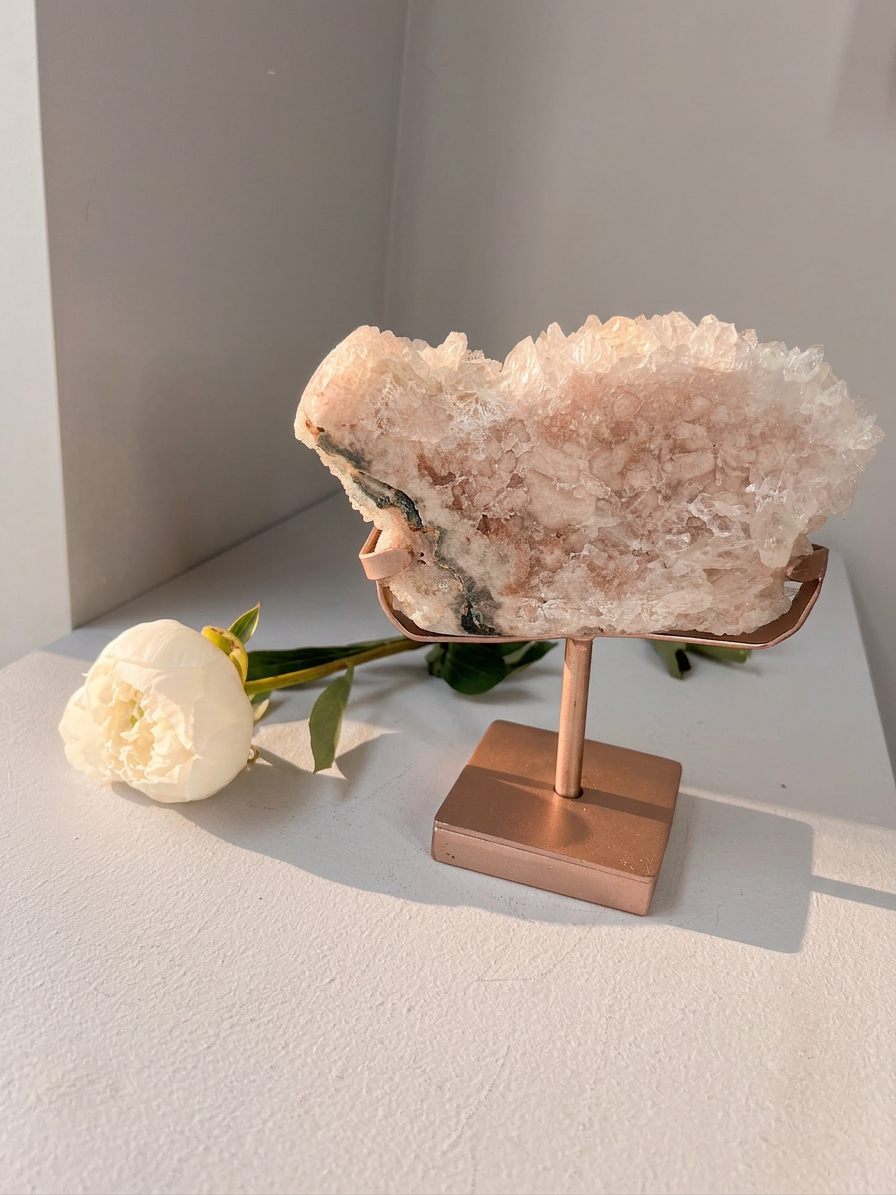 Heulandite Pink Quartz by Pietra Studio Milano 